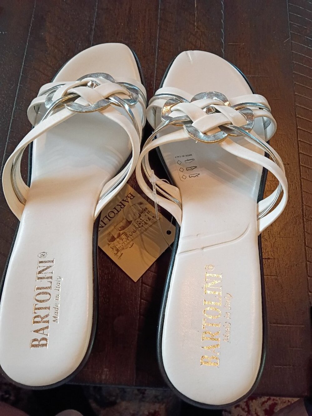 Bartolino Italian Leather White Sandals/ Size 9